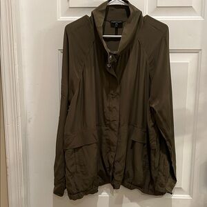 Eileen Fisher Olive Utility 100% Silk Jacket
